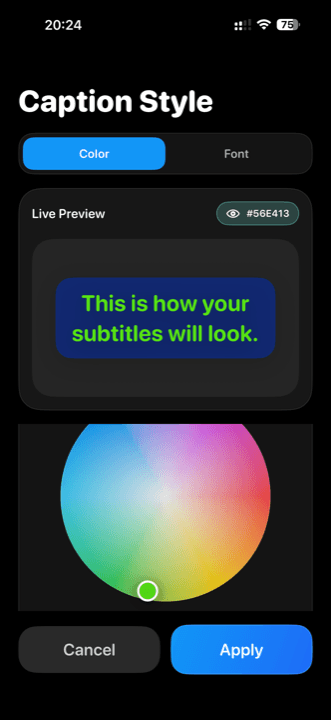 KzSubs Caption Styling