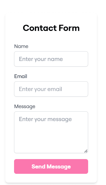 Contact form with name, email and message fields